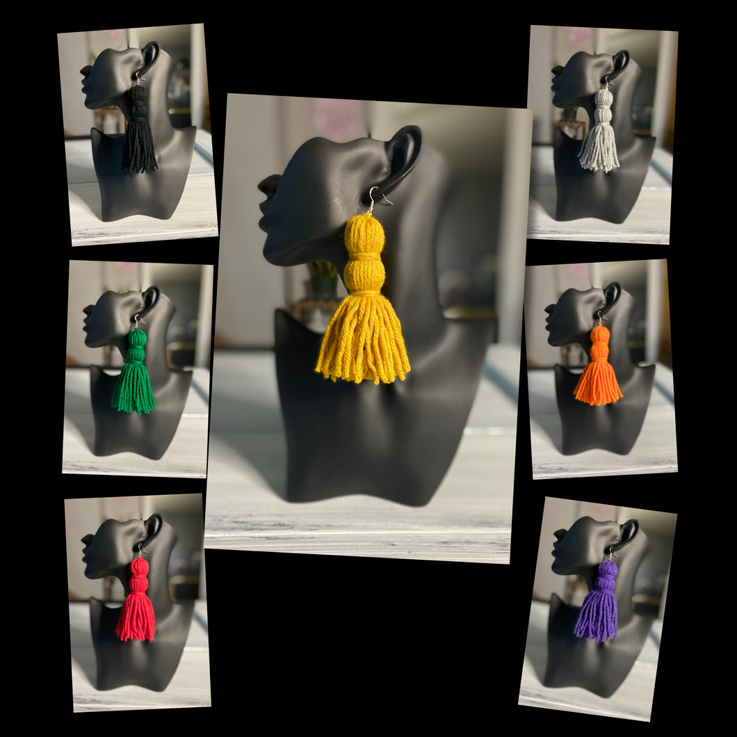 Double knot tassel earrings